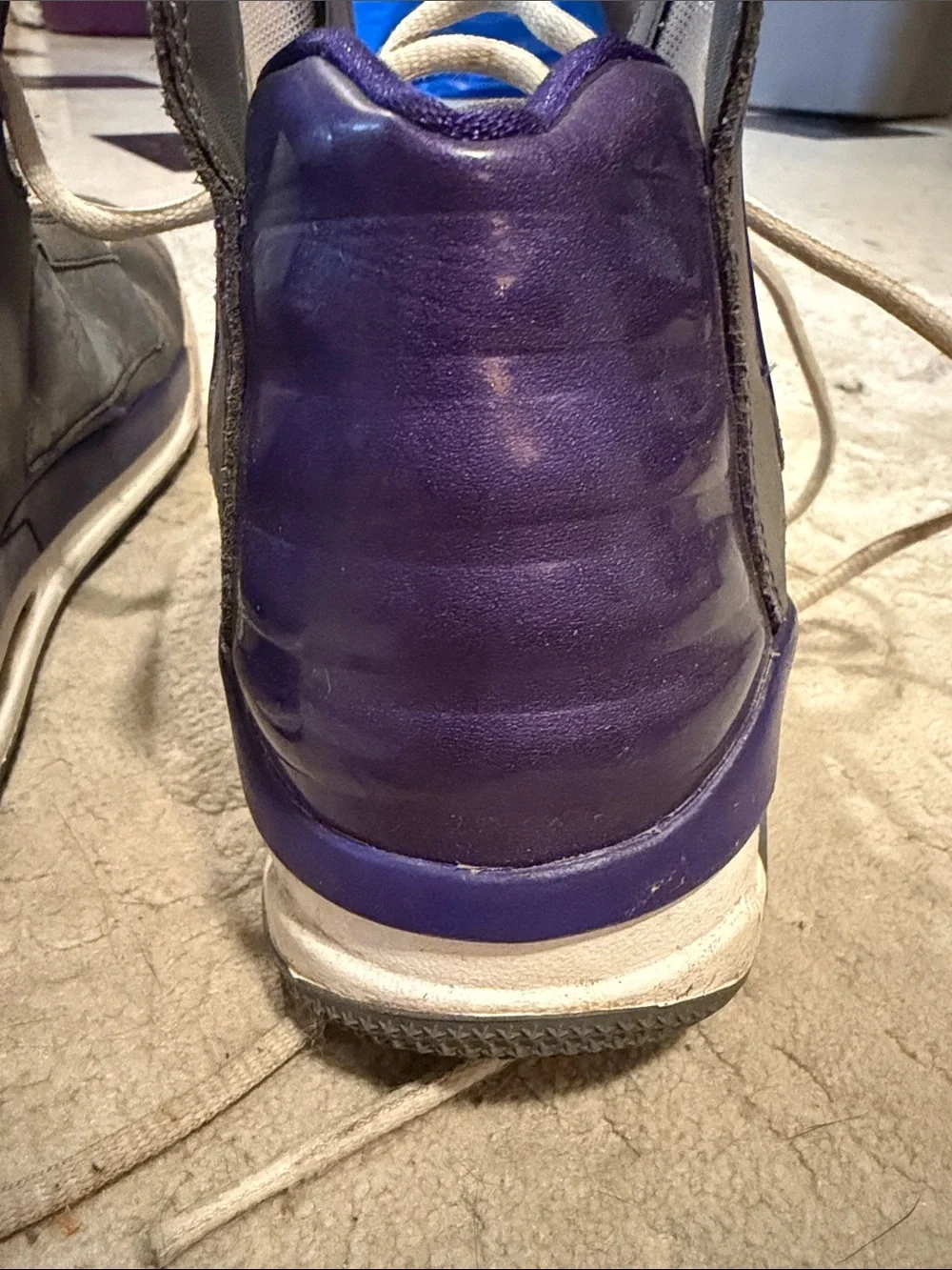 Jordan High-Top Basketball Sneakers in Gray, Purple, and White